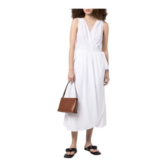 Vince white Sleeveless Double V-neck Wrap Dress Size Small - Picture 5 of 11